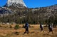 Climbers approaching Cathedral Peak