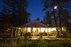 Lodge exterior at night