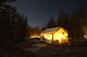 Tent cabins under a starry Yosemite sky